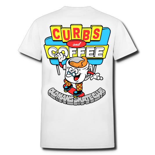 Curbs and Coffee - White Tee