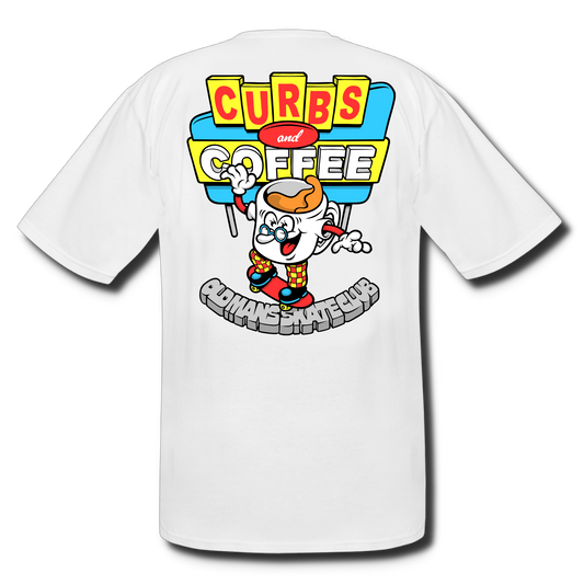Curbs and Coffee - White Tee - Tall
