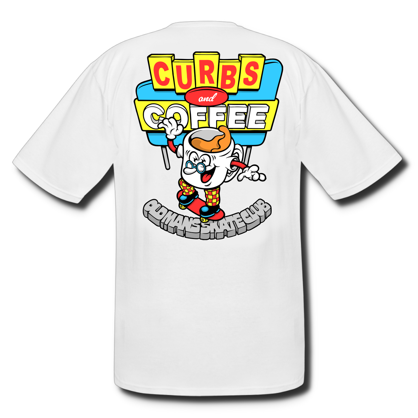 Curbs and Coffee - White Tee - Tall