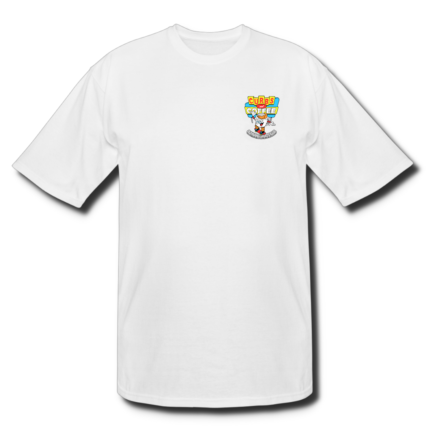Curbs and Coffee - White Tee - Tall