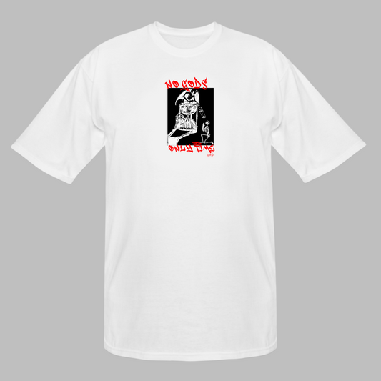 OMSC - No Gods - White Tee - Tall
